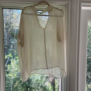 Eileen Fisher Silk Cream blouse top small